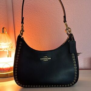 Coach black Terri Hobo bag with Gold Grommets